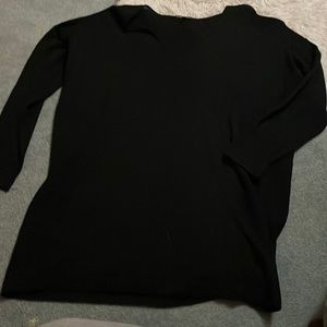 Eileen Fisher v-neck black wool sweater. Size XL